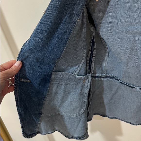 Chico's Pearl Embellished Denim Jacket - Picture 7 of 9